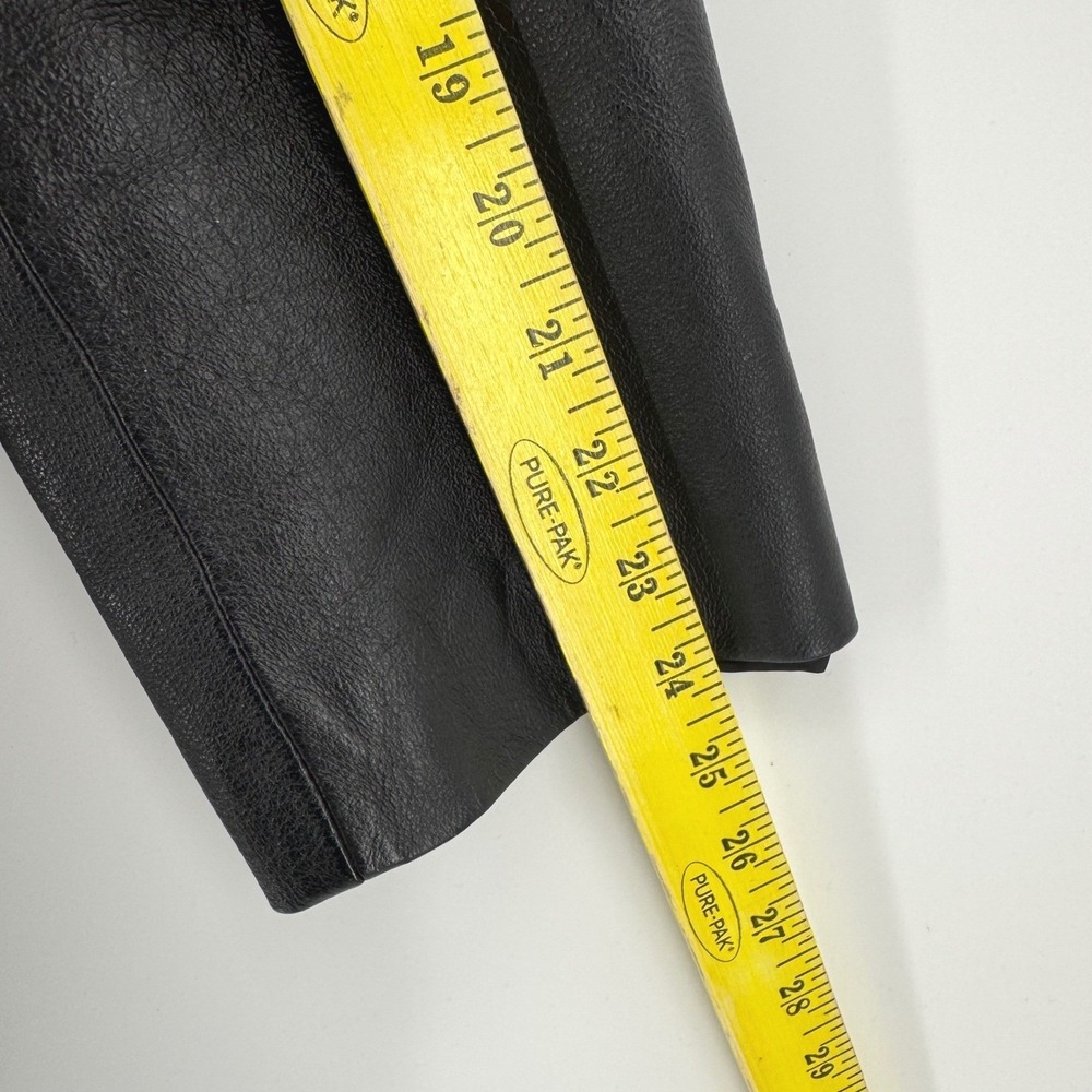 Vintage Caribou Creek Mens Sz Large Black Genuine Leather Car Coat Jacket Lined - Picture 7 of 8